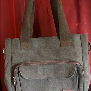 Gray Canvas Tote Bag
